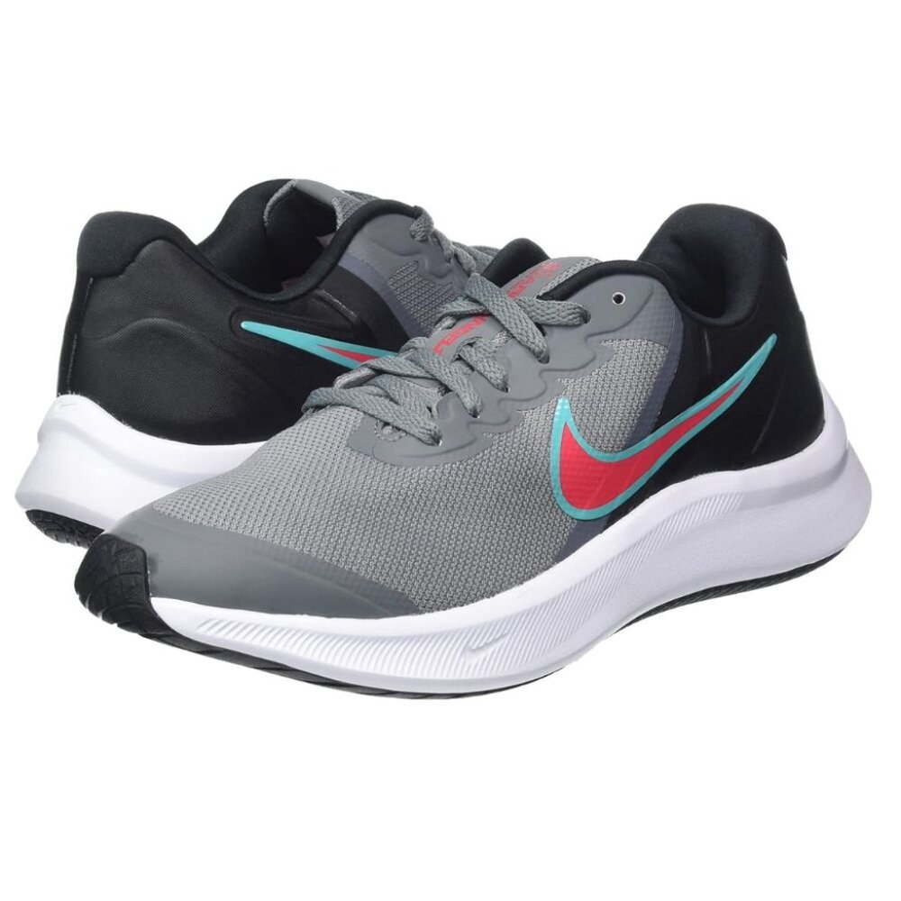 Nike Kids Star Runner 3 sneaker, Smoke Grey/Siren Red-black, 5.5 Big Kid